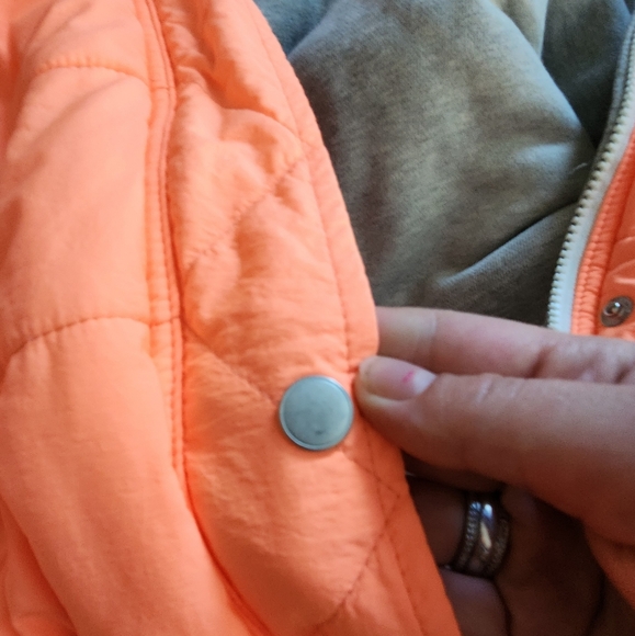 We the Free People Orange-Grey Black Run Reversible Puffer hood Jacket Small - Picture 8 of 13